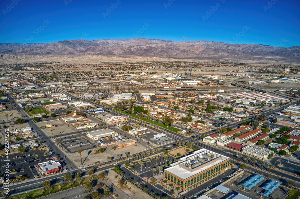 Aerial View of Downtown Indio, California