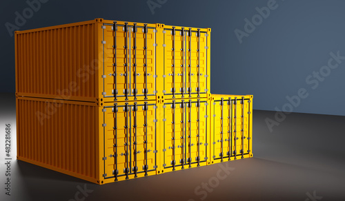 Yellow containers. Containe...
