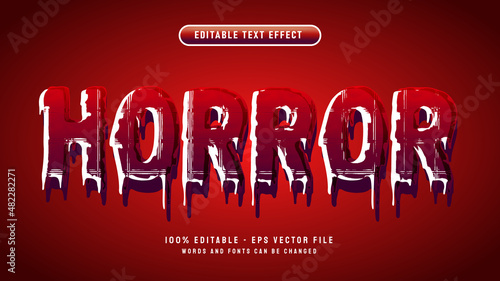 Horror 3d liquid editable text effect vector illustration template