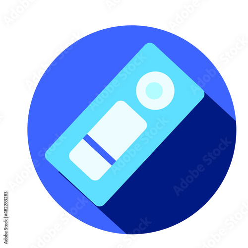 Neon Blue coloured of Coronavirus Antigen Test pad, flat styled