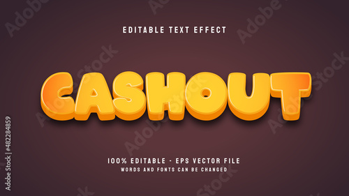 golden cashout 3d cartoon game editable text effect template