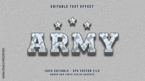 Clasicc army 3d style editable text effect template