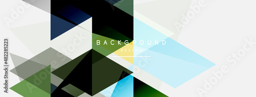 Color triangles composition, geometric abstract background. Techno or business concept, pattern for wallpaper, banner, background, landing page