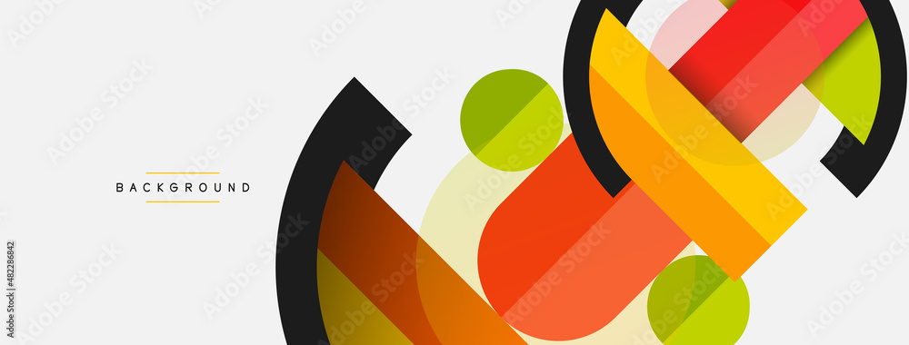 Round geometric shapes lines and circles. Vector template for wallpaper banner background or landing page Round geometric shapes lines and circles. Vector template for wallpaper banner background or landing page