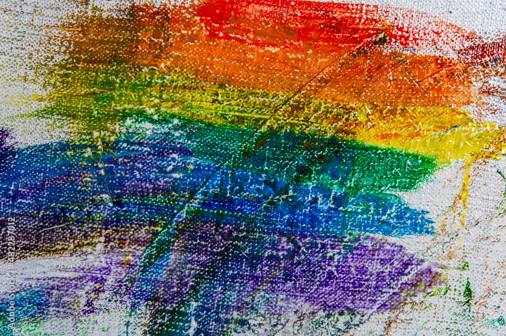 several strokes of multi-colored paint depict a frag of the LGBT community on a light surface. short focus, blur. A temporary object, not a piece of art. several strokes of multi-colored paint depict a frag of the LGBT community on a light surface. short focus, blur. A temporary object, not a piece of art.