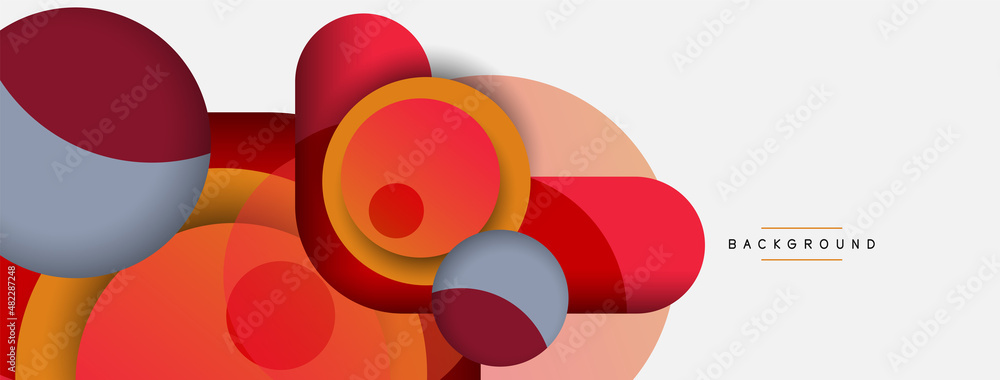 Circle and round shapes abstract background. Vector illustration for wallpaper banner background or landing page Circle and round shapes abstract background. Vector illustration for wallpaper banner background or landing page