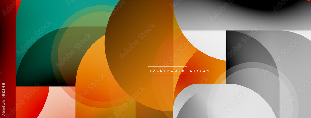 Round triangle shapes lines and circles. Geometric vector illustration for wallpaper banner background or landing page Round triangle shapes lines and circles. Geometric vector illustration for wallpaper banner background or landing page