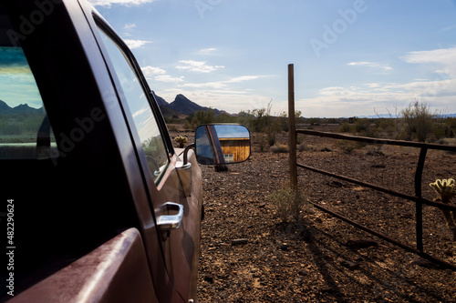 Arizona Desert Living From the Side View Mirror