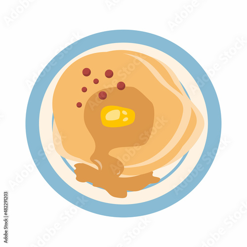 Cheese on pancake with honey