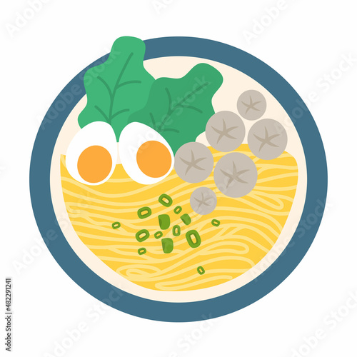 Drawn delicious bakso in a bowl