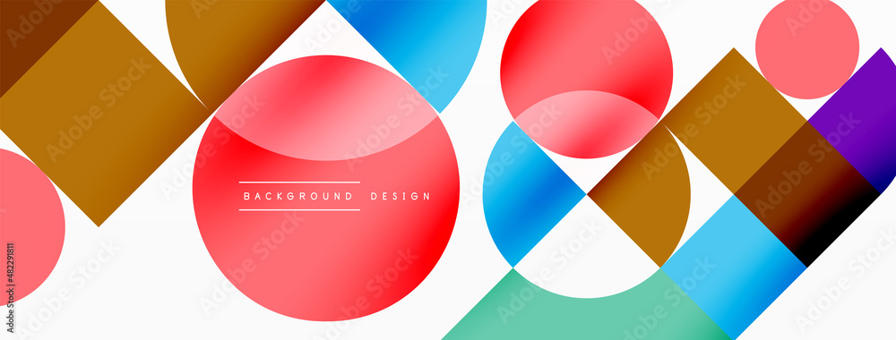 Beautiful abstract background. Circles, triangle shapes, and squares. Minimal geometric template for wallpaper, banner, background or landing Beautiful abstract background. Circles, triangle shapes, and squares. Minimal geometric template for wallpaper, banner, background or landing