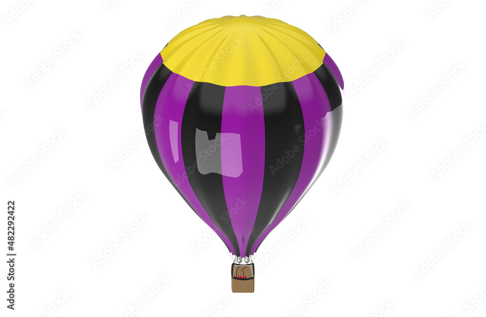 Fototapeta premium Hot air balloon isolated on white background 3d image illustration