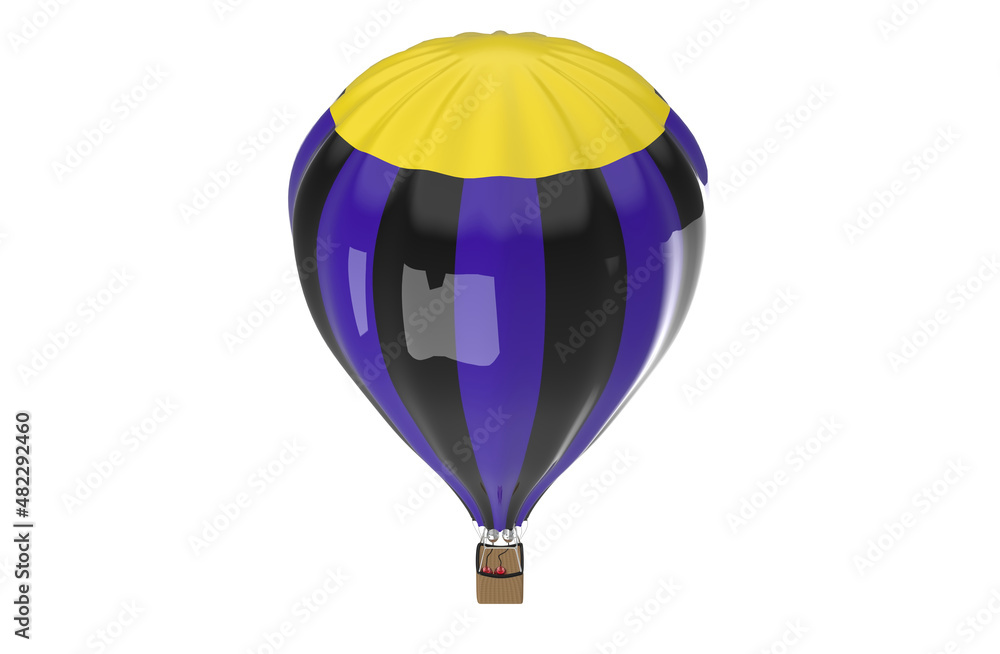 Fototapeta premium Hot air balloon isolated on white background 3d image illustration