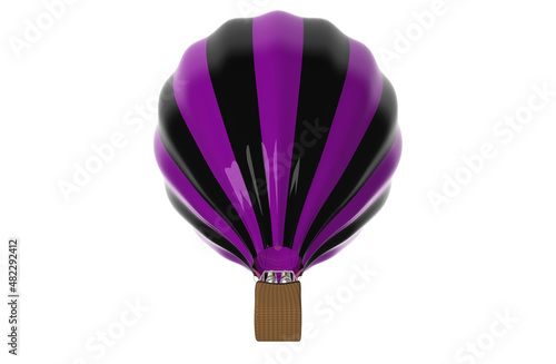 Hot air balloon isolated on white background 3d image illustration