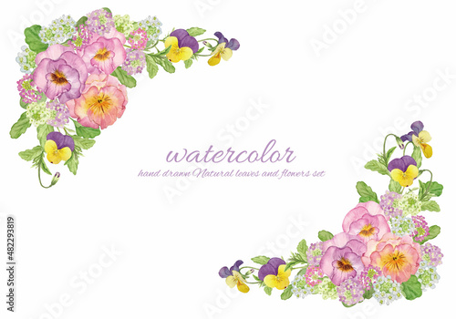 手書きのフラワーフレーム