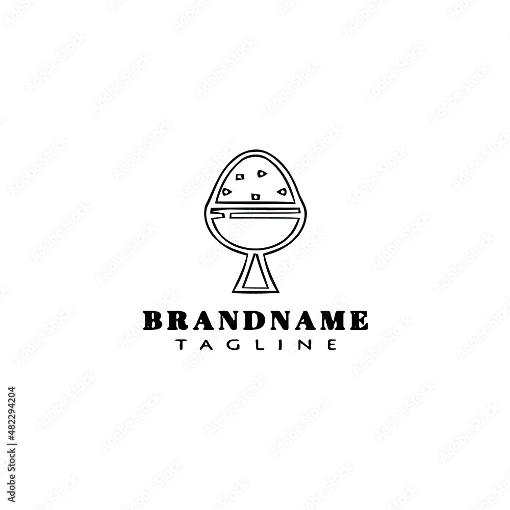 boiled egg in egg holder logo cartoon design template icon black isolated vector illustration boiled egg in egg holder logo cartoon design template icon black isolated vector illustration