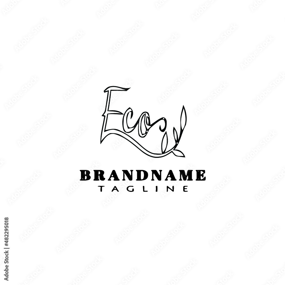 Obraz premium eco logo icon design template cartoon vector illustration