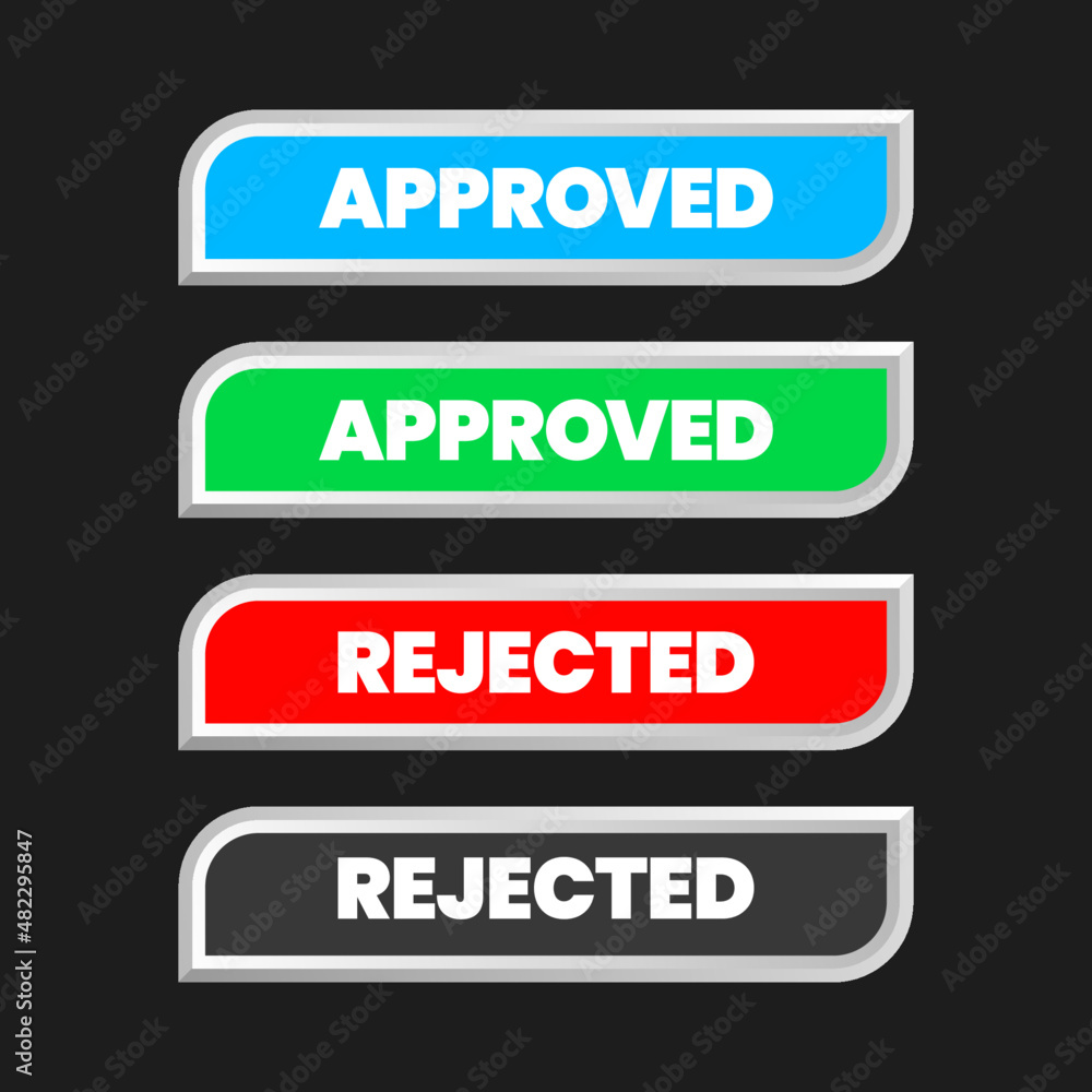 buttons set, Approved and rejected button, yes and no buttons, accepted and not accepted buttons, agree and disagree icons, rejected, true buttons set, Approved and rejected button, yes and no buttons, accepted and not accepted buttons, agree and disagree icons, rejected, true