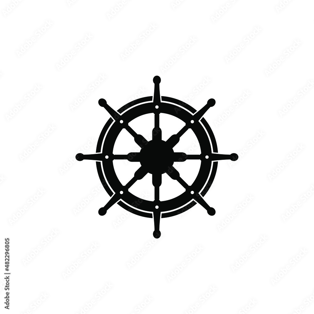 Obraz premium ship steering wheel logo design