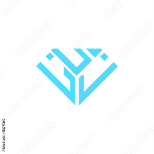 Canvas Print LUJ letter logo creative design. LUJ unique design