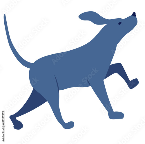 Vector, perro azul estirando su pata y mirando hacia arriba