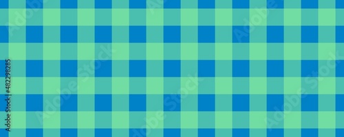 Banner, plaid pattern. Blue on Pale Green color. Tablecloth pattern. Texture. Seamless classic pattern background.