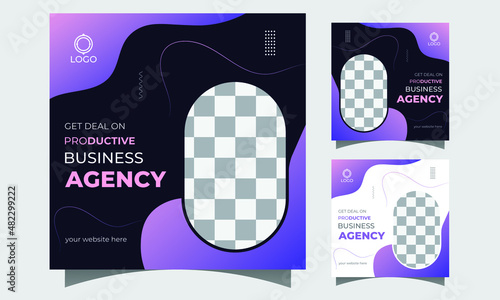 
Digital marketing agency and business social media with the Instagram post design template,
Minimalist gradient color Social medial post, Holiday, travel, business agency
Instagram stories and post