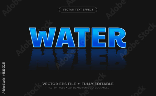 Water Reflection Editable Vector Text Effect.