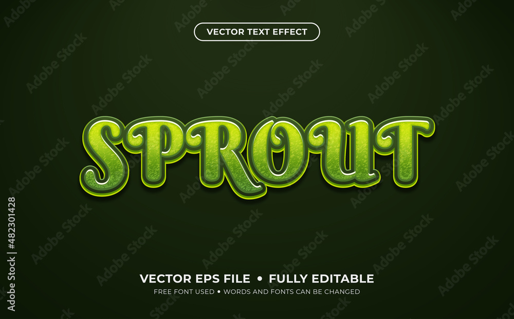 Sprout Editable Vector Text Effect. Sprout Editable Vector Text Effect.