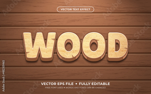 Wood Editable Vector Text Effect.