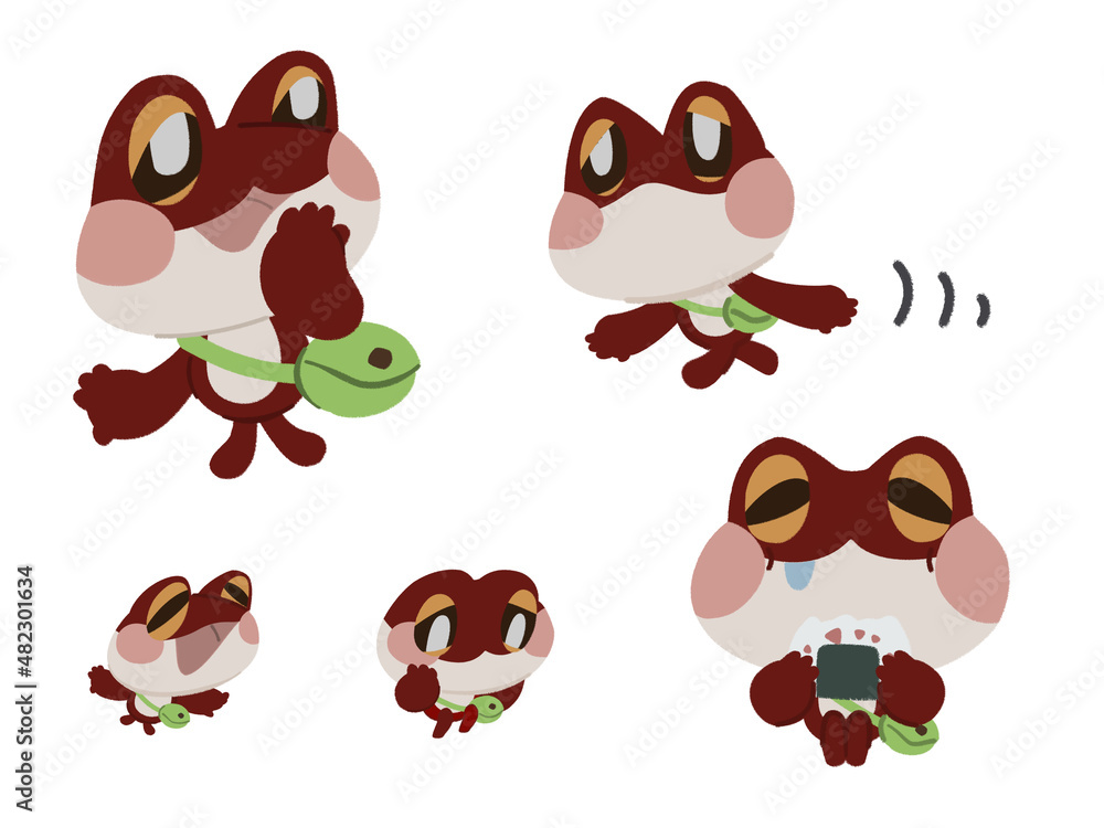 散歩するかわいいカエル Stock Vector | Adobe Stock
