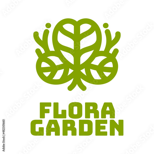 flora flower garden nature logo concept design illustration