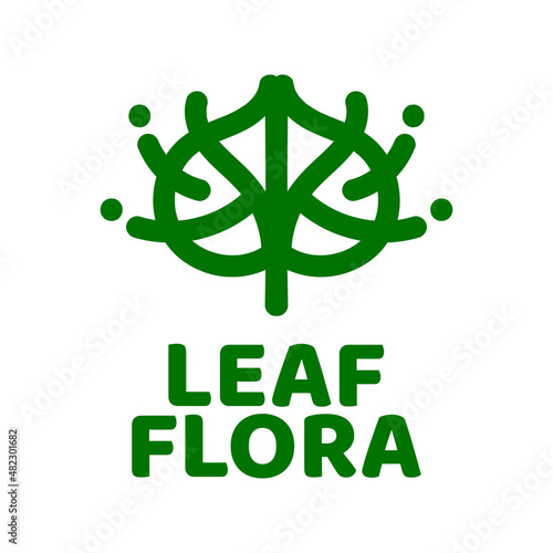 flora leaf flower Green nature logo concept design illustration