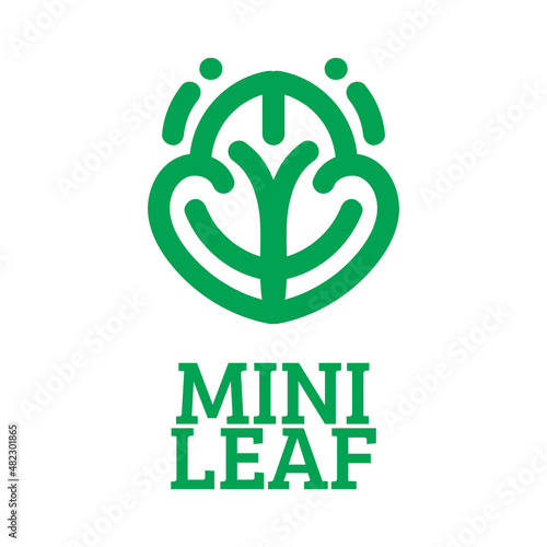 mini leaf Green nature logo concept design illustration
