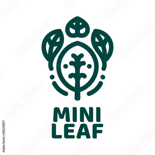 mini leaf Green nature logo concept design illustration