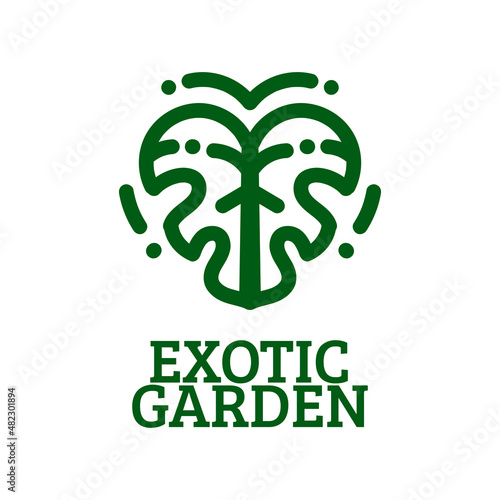 exotic tropical garden Green nature logo concept design illustration