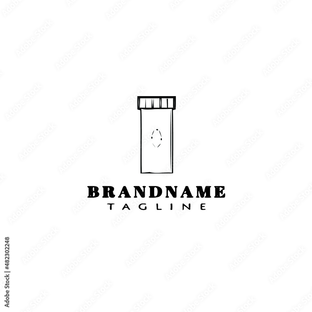 pill bottle logo icon design vector illustration