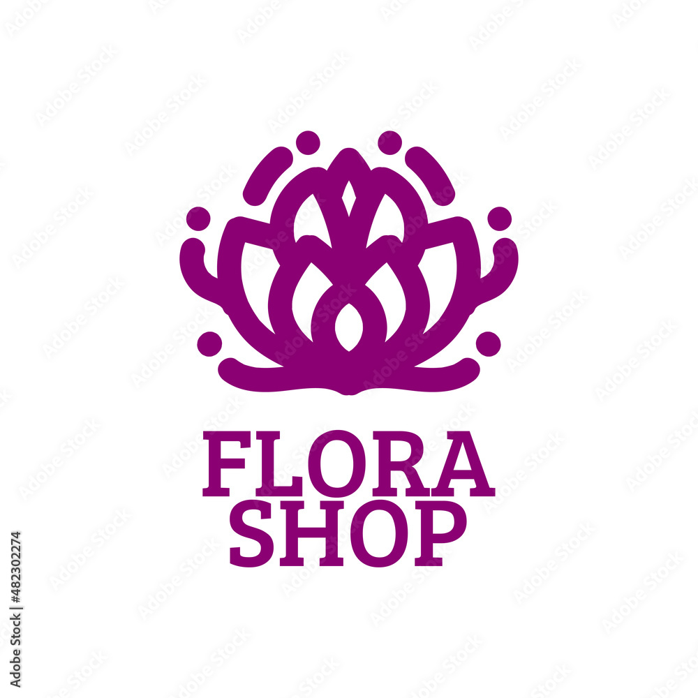 flower shop plant nature logo concept design illustration