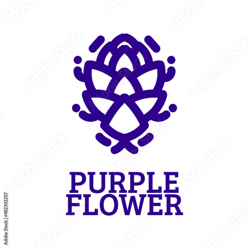 purple flower nature logo concept design illustration