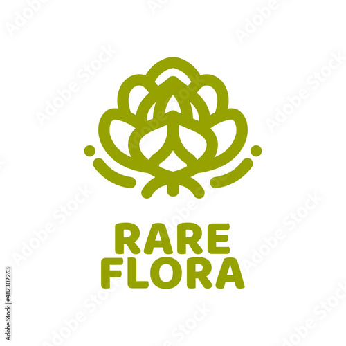rare flower plant Green nature logo concept design illustration