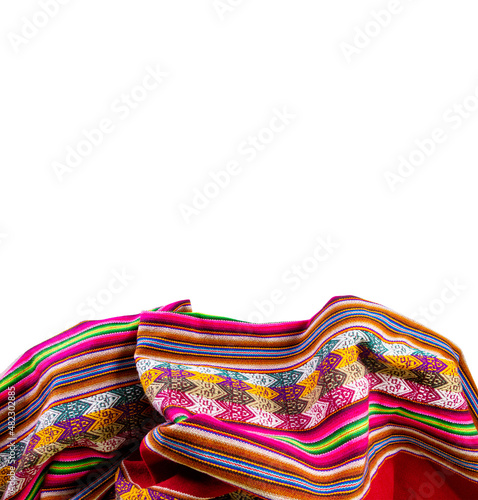 Peruvian traditional blanket - Lliclla on a white background