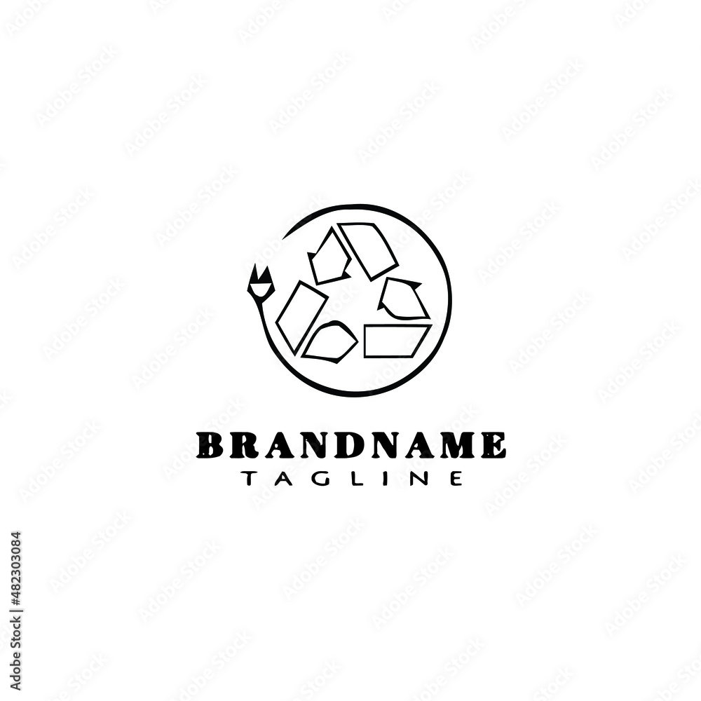 recycle logo cartoon icon design template black isolated vector recycle logo cartoon icon design template black isolated vector