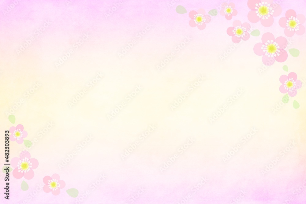 ひな祭りのお祝いや新年のお喜びに使いやすい梅の花の明るいピンクの背景 シンプル ひな祭りのお祝いや新年のお喜びに使いやすい梅の花の明るいピンクの背景 シンプル