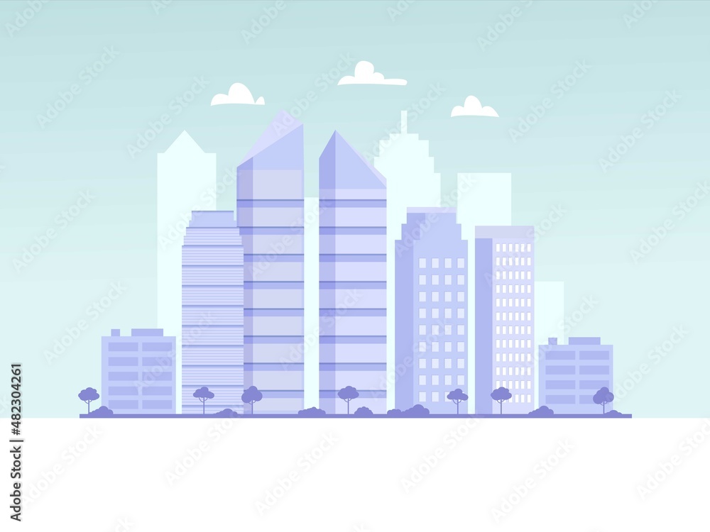City buildings silhouette. Cityscape skyline business background