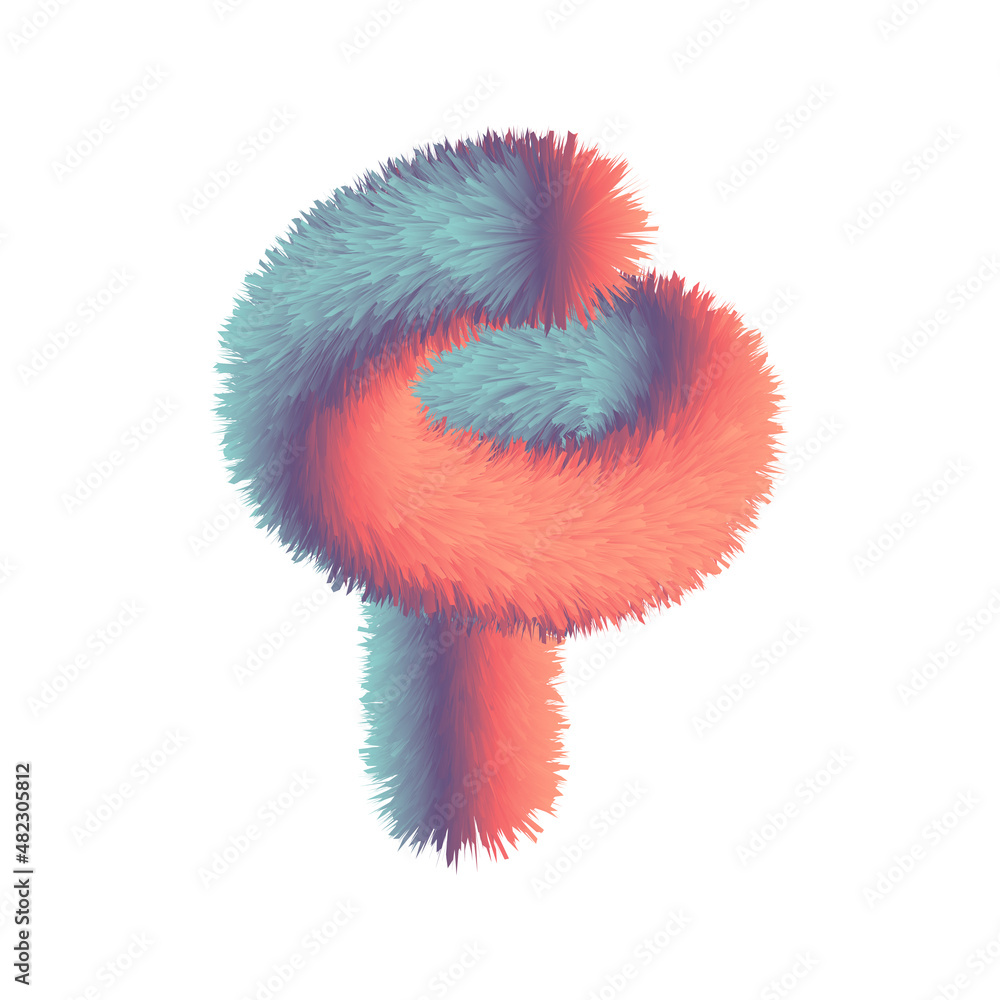 Fototapeta premium vector isolated 3D fur simple shape 3D spiral vector isolated with gradient