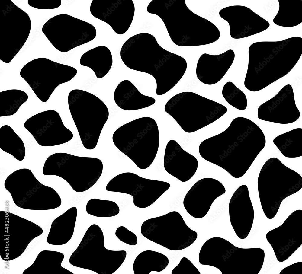 Vector design of milk cow skin pattern smooth black and white. Vector design of milk cow skin pattern smooth black and white.