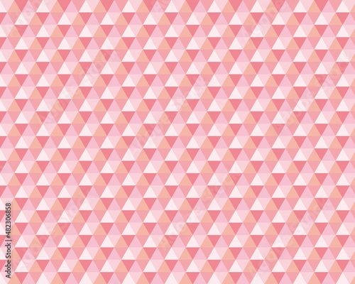 アブストラクトバックグラウンド｜ピンクの三角形で構成された幾何学模様のシームレスなパターン素材