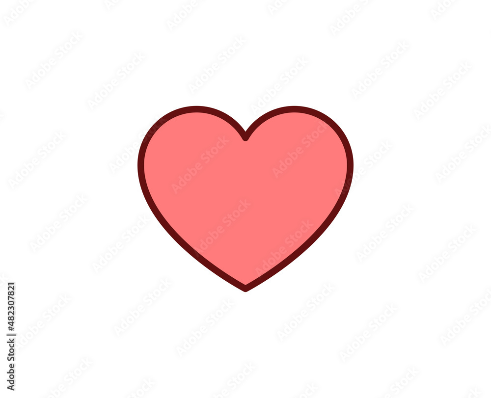 Heart line icon. High quality outline symbol for web design or mobile app. Thin line sign for design logo. Color outline pictogram on white background
