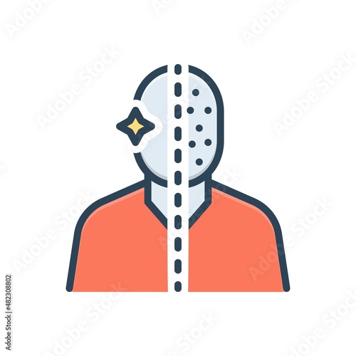 Color illustration icon for acne