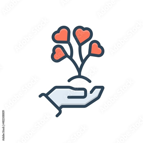 Color illustration icon for lives